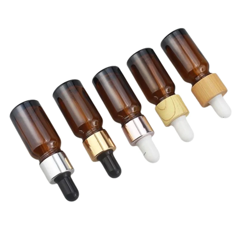 NQFIBER Screen Printing Tamper Proof 10ml Amber Glass Oil Bottle With Euro Stopper  Dropper Serum Bottles Essential