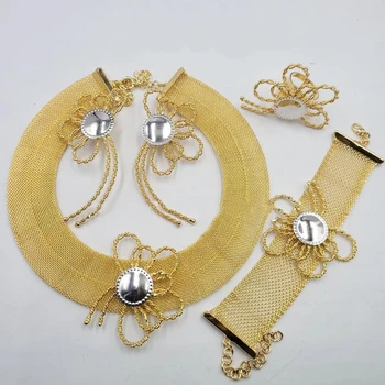 GDJWRI ladies jewellery dubai pure set 24k 18k plated brazilian gold jewelry set