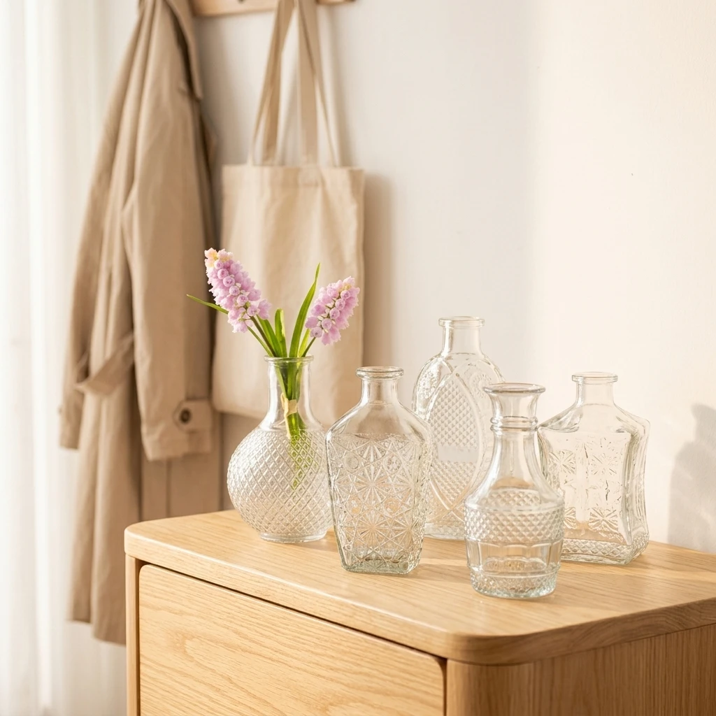 Creative Wide Mouth High Vase Home Decoration Flower Arrangement clear Crystal Glass Vase