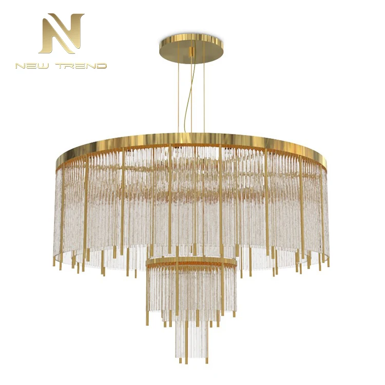 DMU8782 Light Luxury Style Indoor Decoration Lighting Custom Art Frame Glass Project Chandelier  