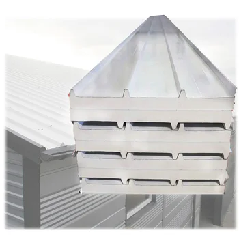 Sandwich Roofing Panel Double Side Insulated Color Coated Corrugated Polyurethane insulated roof Fireproof panel