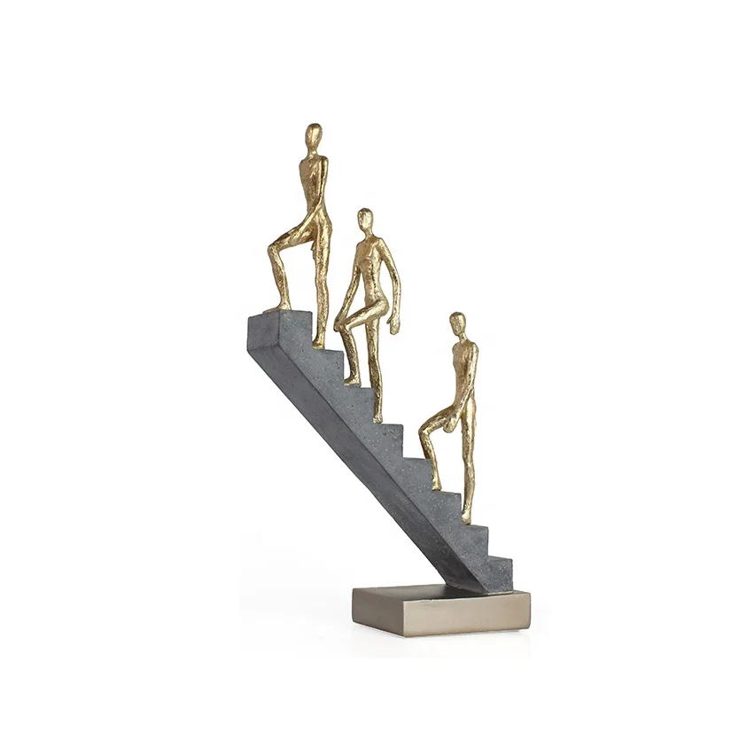 Crafted Minimalist Home Accessories Decoration Pieces Desktop Ornament resin figure walking on stair Home Decor