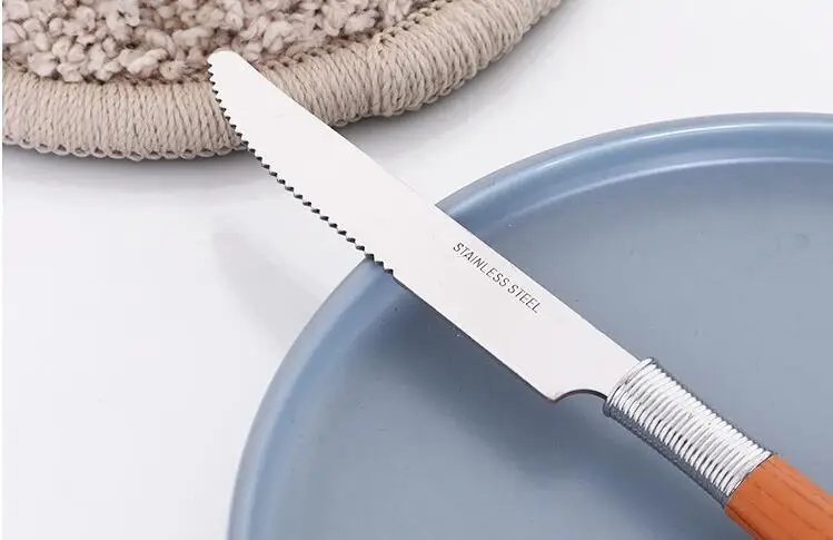 New Plastic Handle Royal Besteck Posate  Silverware Set Stainless Steel Cutlery Sets