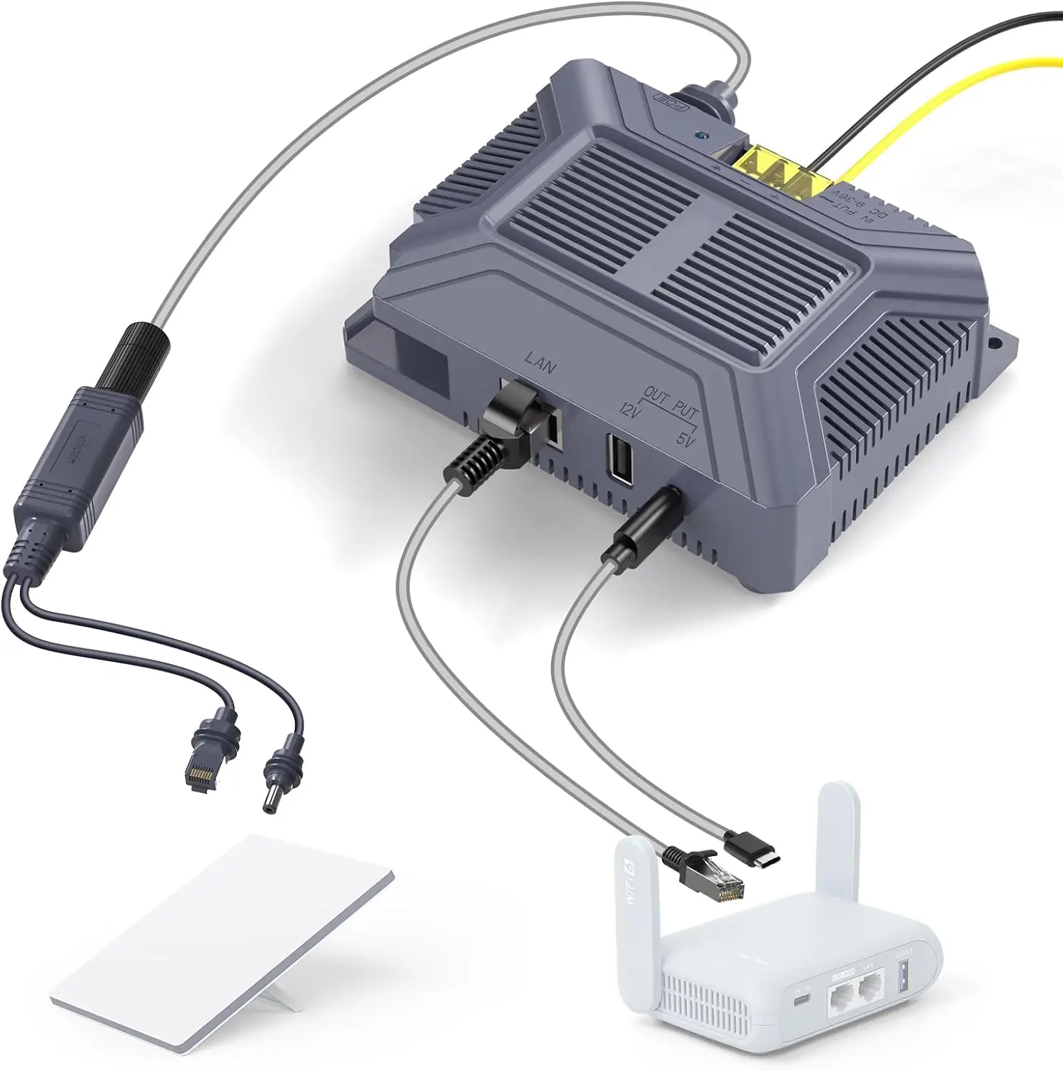 EDUP 5 in 1 Starlink Mini 180W Step up GigE PoE Injector Surge Protection With Splitter Compatible With Starlink Mini