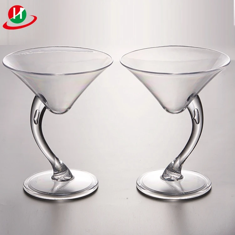 Disposable Goblet Containers Clear Plastic Glass Drinkware Cups Cocktail Glasses Unique Martini