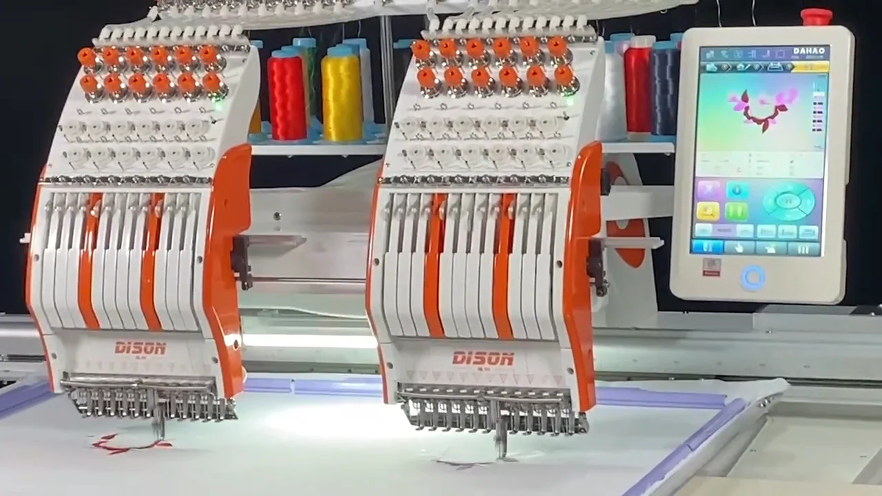 Automatic 2 Headed Embroidery Machine Computer Sewing Embroidery