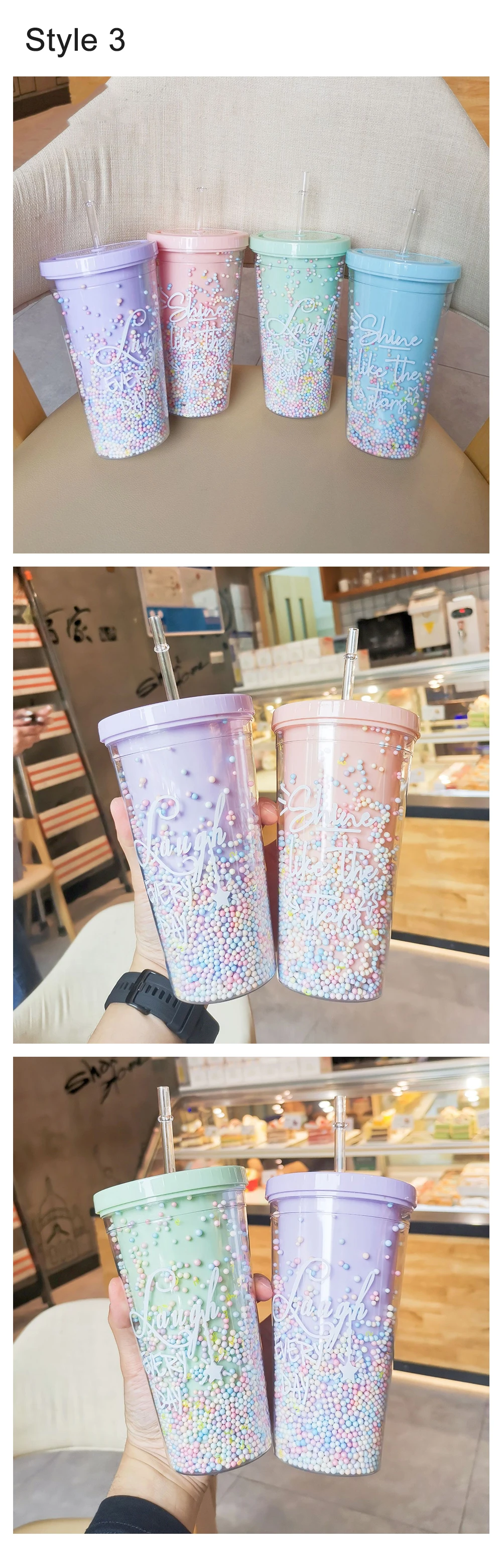 New Creative Ecofriendly 18oz Plastic Coffee Cup Mugs Portable Outdoor