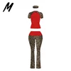 Pantaloni leopardati rossi