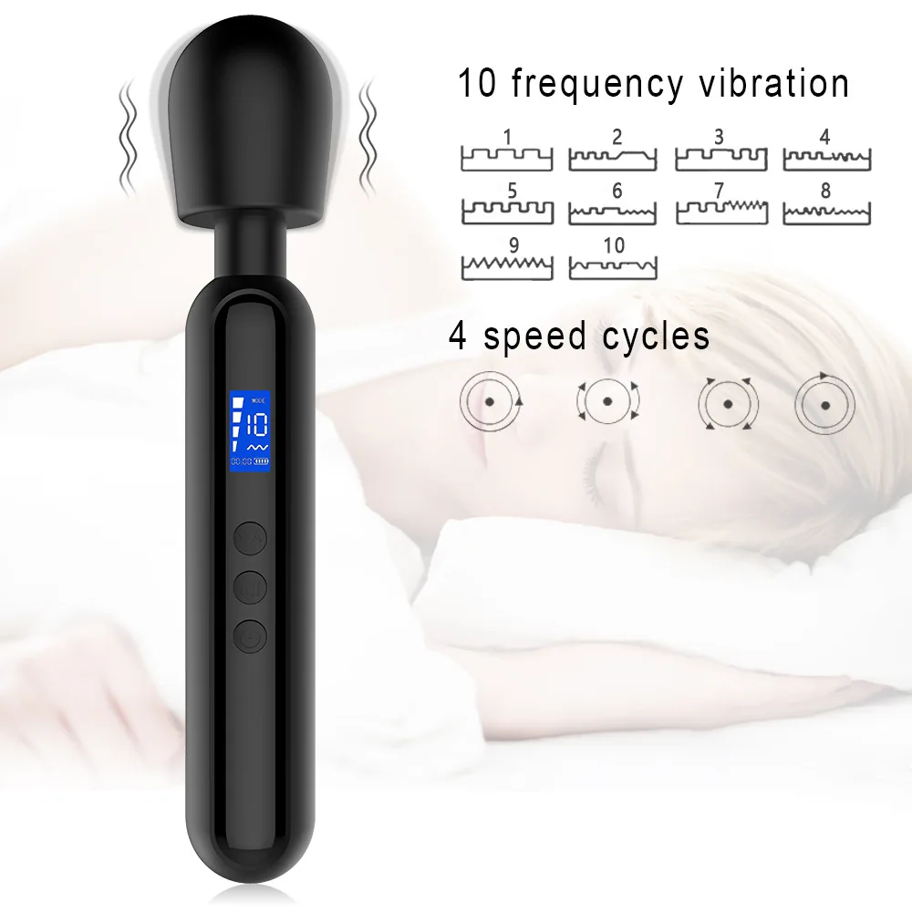 8 Speed 20 Frequency Powerful Usb Mini Silicone Vibrating Body Massager Dildo Sex Toy AV Stick Wand Vibrator for Women