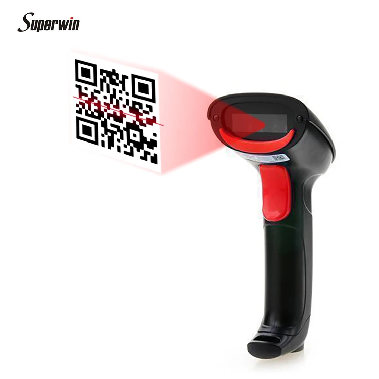 Portable Wireless BT Barcode Scanner Rechargeable 1D and 2D Scan Gun  Escaner for Inventory Management