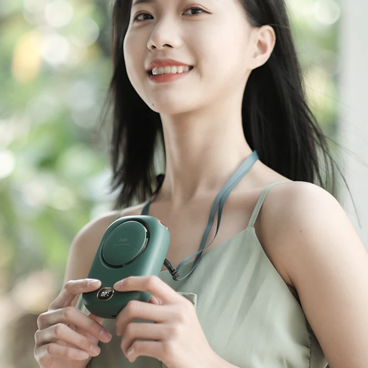 Милое ожерелье от производителя вентилятор с аккумулятором воздушный охладитель портативный Перезаряжаемый безлопастный подвесной шейный мини-вентилятор для ребенка на