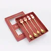 4 pcs Lucky Red Combination 4: Gold Spoon + Fork