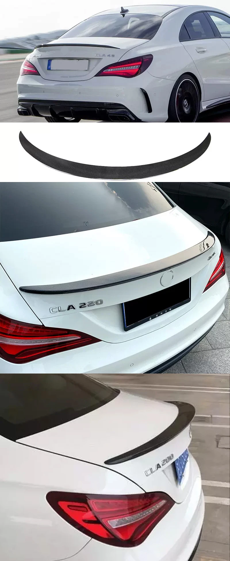 CLA AMG Style Carbon Fiber Rear Spoiler Trunk Spoiler Tail Boot Wing ...