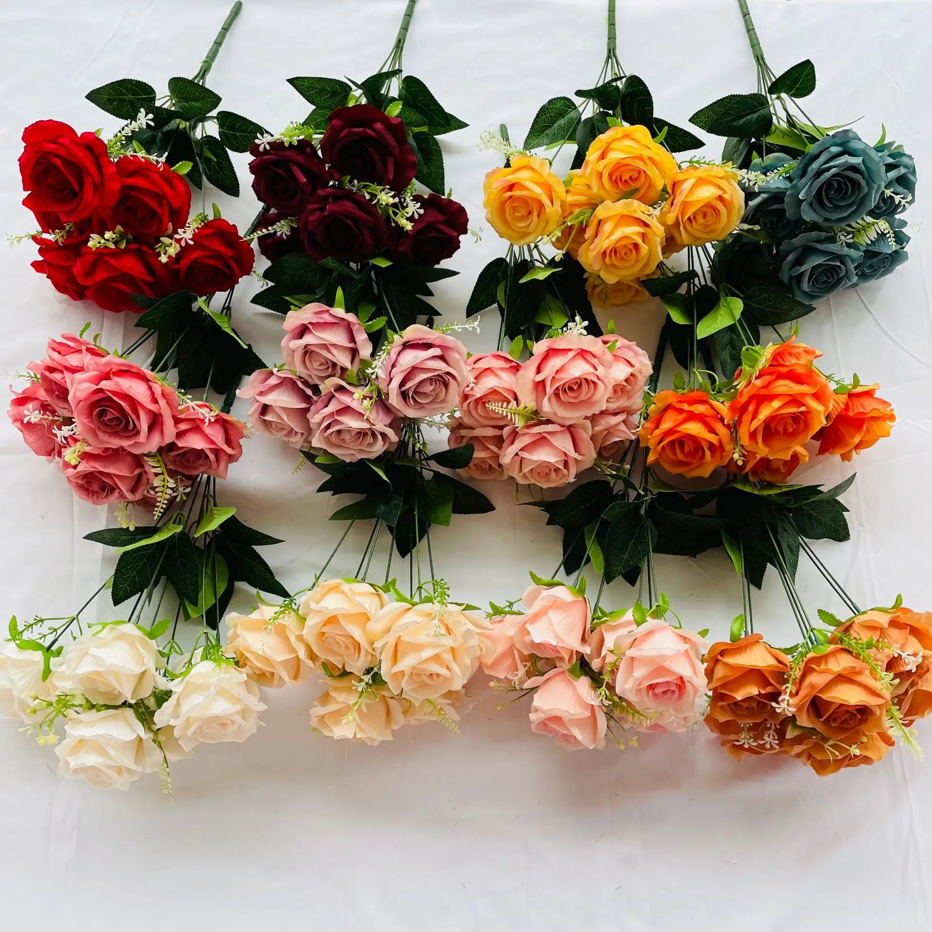 Wholesale Silk Artificial Flowers Roses Bushes Artificial Flower Rose