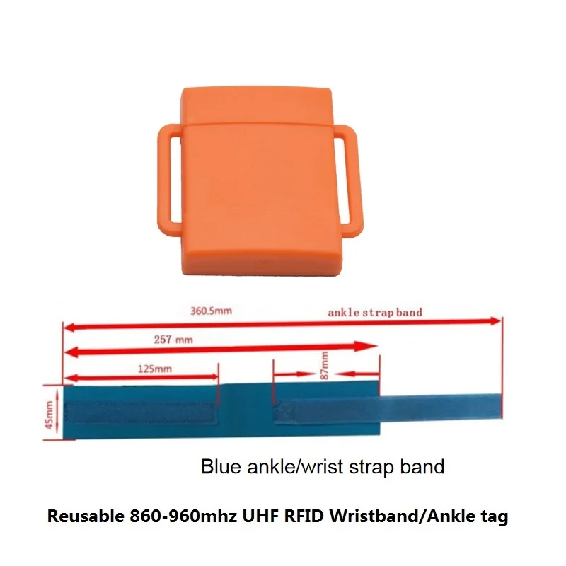 Long-Range 1-6M Reusable UHF RFID Wristband Ankle Tag 860-960MHz Passive EPC Gen2 Triathlon Timing Chip for Swimming Cycling MTB