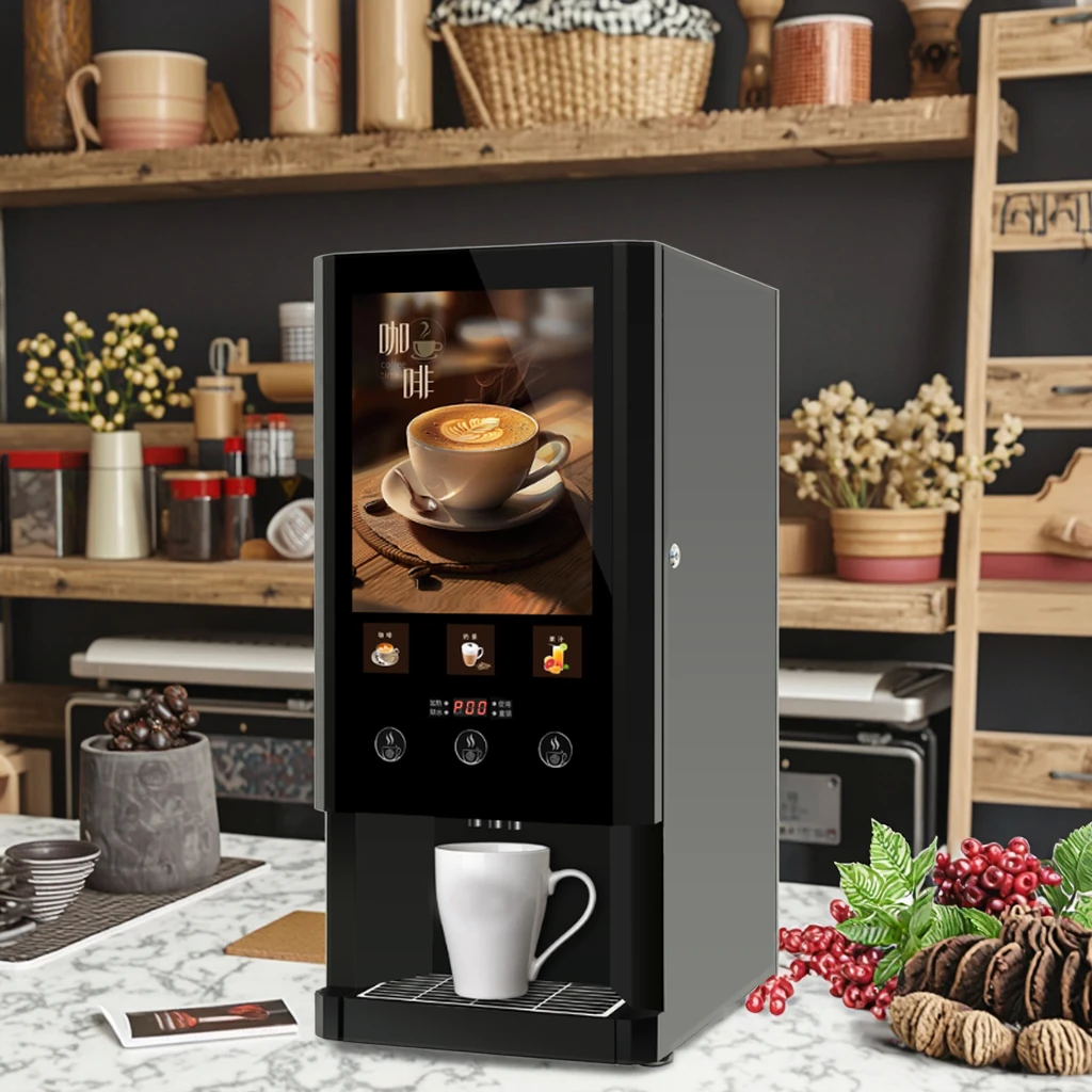 product 3 in 1 coffee and tea commercial hot beverage automatic 3 instant powder coffee vending machine-18