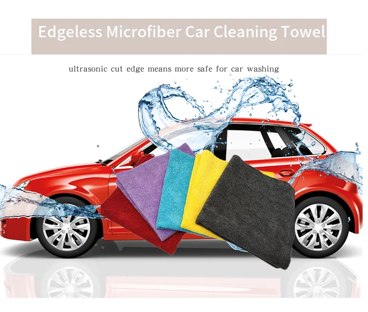 Premium Ultrasonic Cut 300gsm Edgeless Microfiber Cleaning Cloth Super