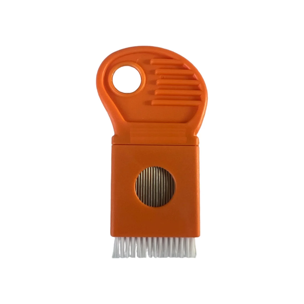 Plastic Handle Stainless Steel Needles Protected Lice Nits Louse Flea Comb With Nylon Self Clean Brush