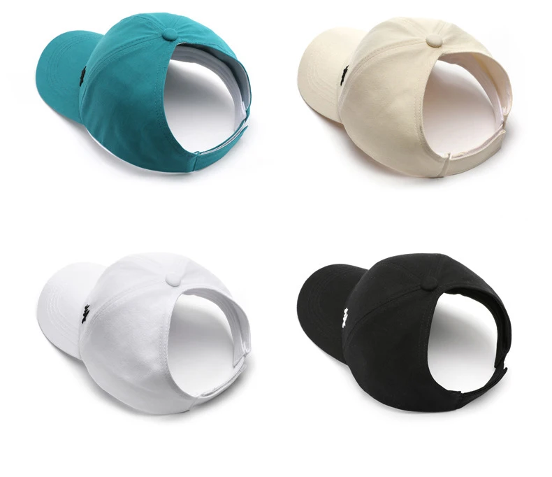 Custom Hats Summer Letters Embroidered Horsetail Empty Top Hat Outdoor Travel Sun protection Sunshade Visor Hat