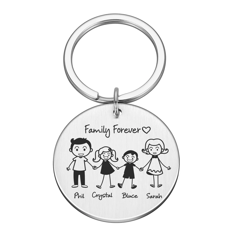 Mother Mom Father Dad To Daughter Son Keyring Family Keychain Key Rings Chains 