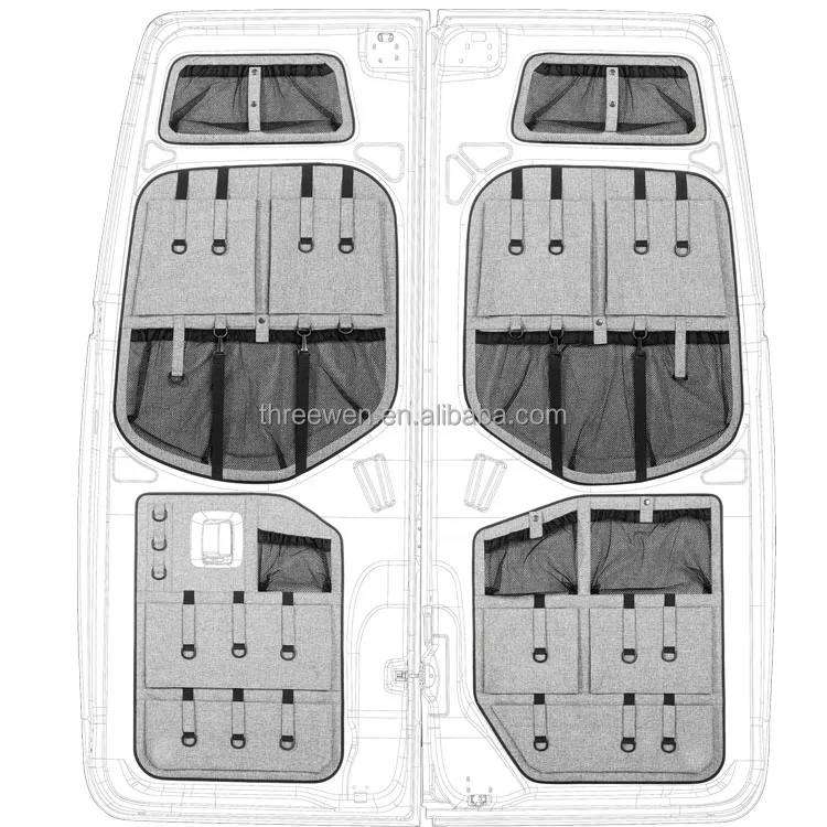 Heavy Duty Sprinter Van Rear Door Organizer Large Capacity Rear Door