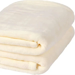 100%Polyester Coral Fleece Blanket Plain Color Fluffy Winter Fleece Blanket for Living Room