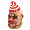Flesh color Horror Mask with Red and white Horn