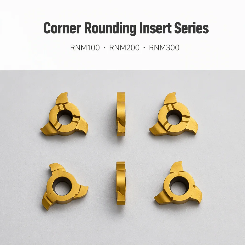 Wear-Resistant CNC Carbide Corner Rounding Milling Insert RNM100 RNM200 RNM300 R0-R20 for Steel Stainless Steel Fit BNML-C12-6R