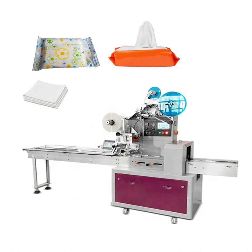 CE Certification Horizontal Labeling Bag Packing Machine for Paper Facial Tissue Napkins Wet Towels Package