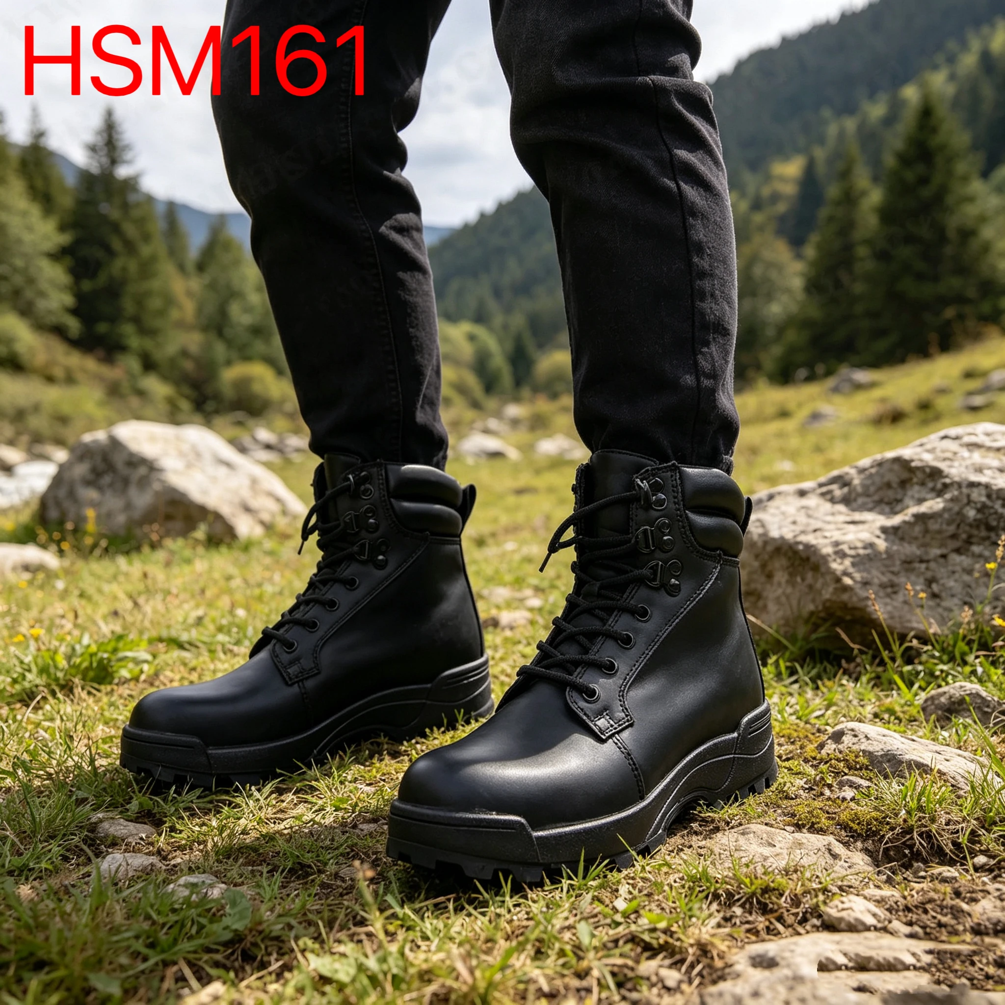 YYR, Sepatu Bot Taktis dari Kulit Sapi Alami untuk Latihan Simulasi, Sepatu Bot Aktivitas Luar Ruangan dengan Sol Karet Tahan Lama, Model HSM161