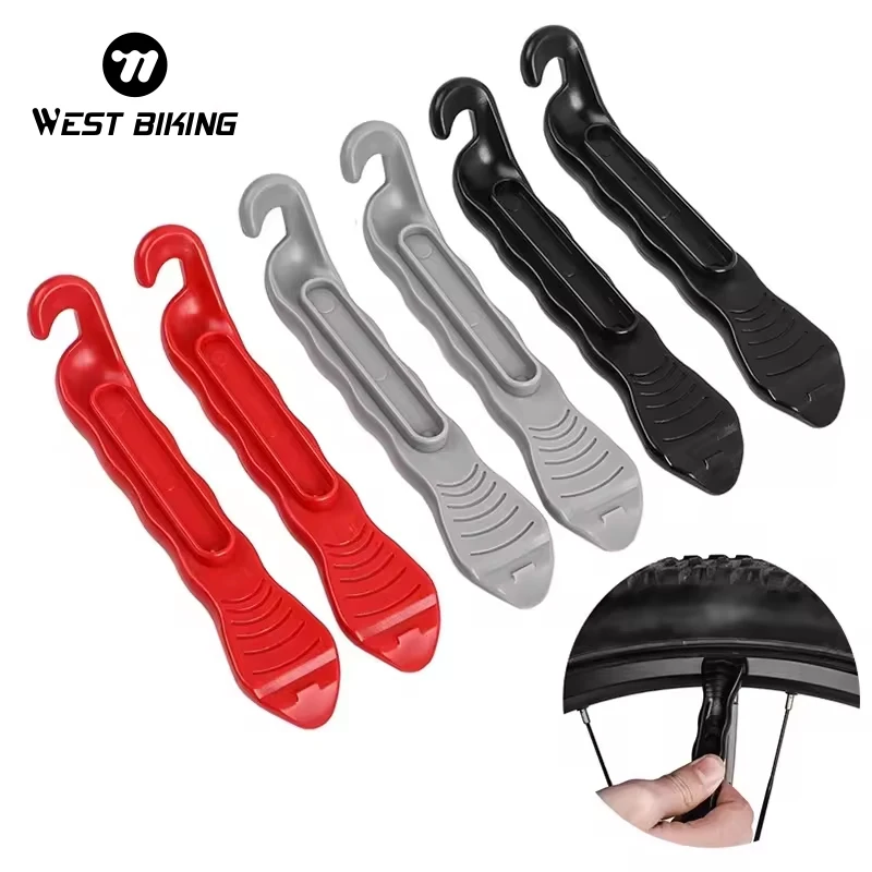 WEST BIKING 3-Color High-Strength Bike Tyre Levers Lightweight Pry Bar Bicycle Tire Spoon Levers New Design for Easy Repair