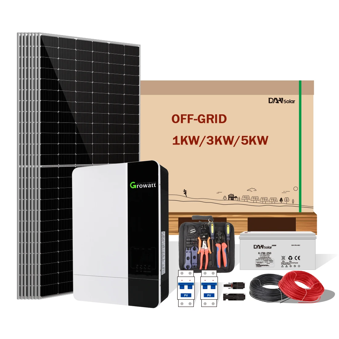 High quality 3kw 5kw 7kw off grid hybrid solar panel electric home system