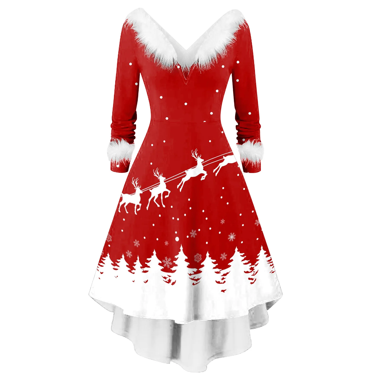Women Multi Design Long Sleeve Red Fur Snowman Deer Christmas Dress Lady  Graceful Fur Christmas Dress - Buy Green Christmas Dress,Christmas Eve  Dresses,Red Christmas Dresses Product on Alibaba.com
