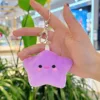 Boucle argentée étoile smiley violet