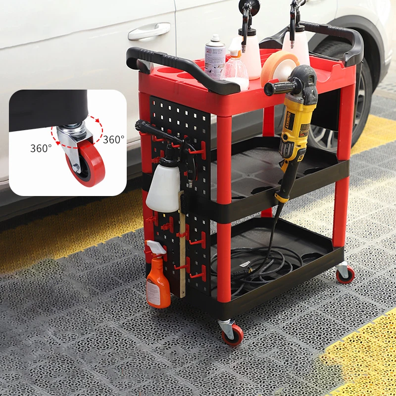 Car Wash Factory Storage Tool Trolley Removable Hanging Bucket Beauty Tool Car for Car Wash