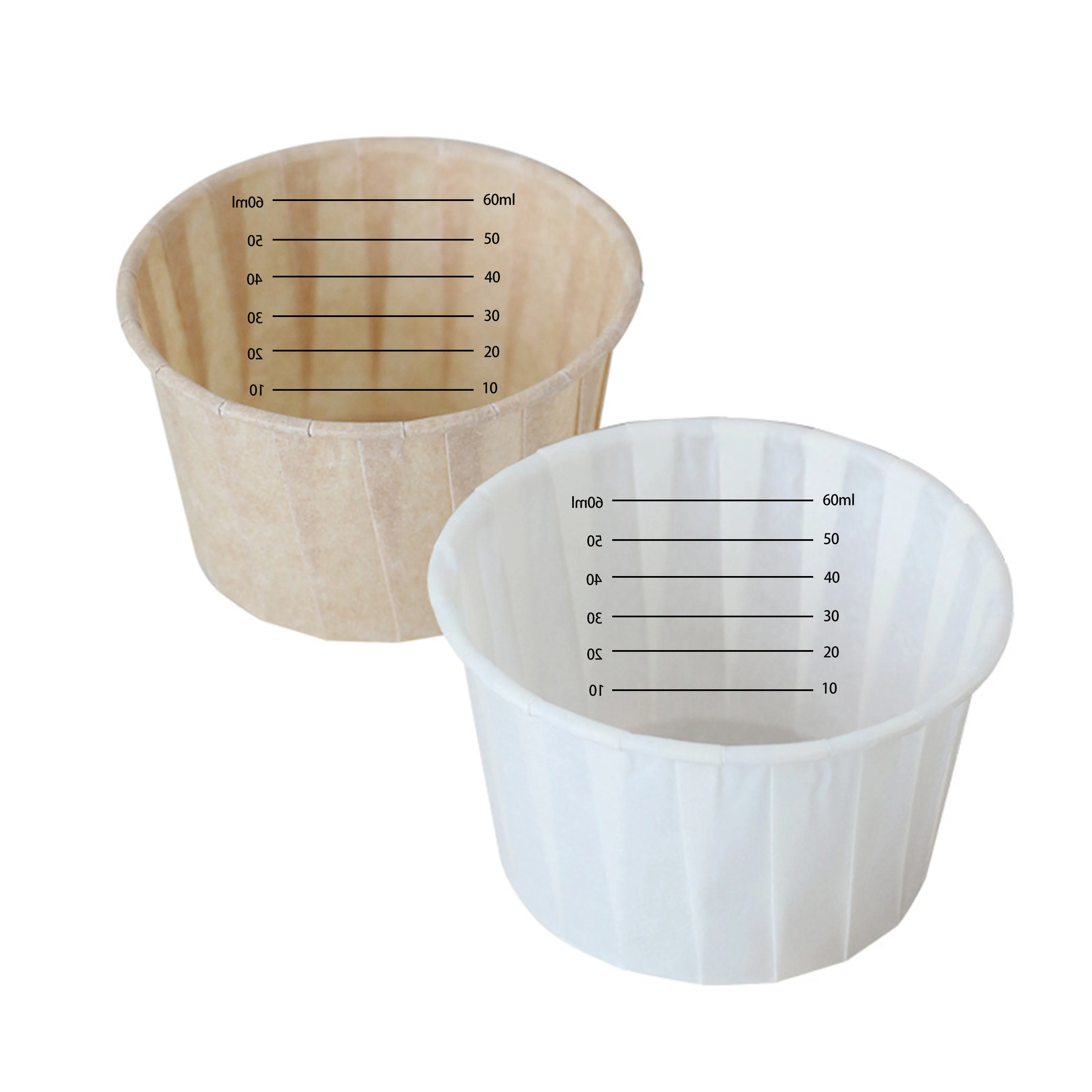 Custom Sized High Quality Disposable Biodegradable Paper Cup for Snack Souffle Medicine Sauce