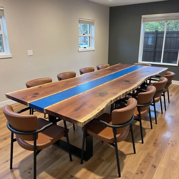 Hot-sale Modern Furniture Customized Epoxy Resin Wood Conference River Table
