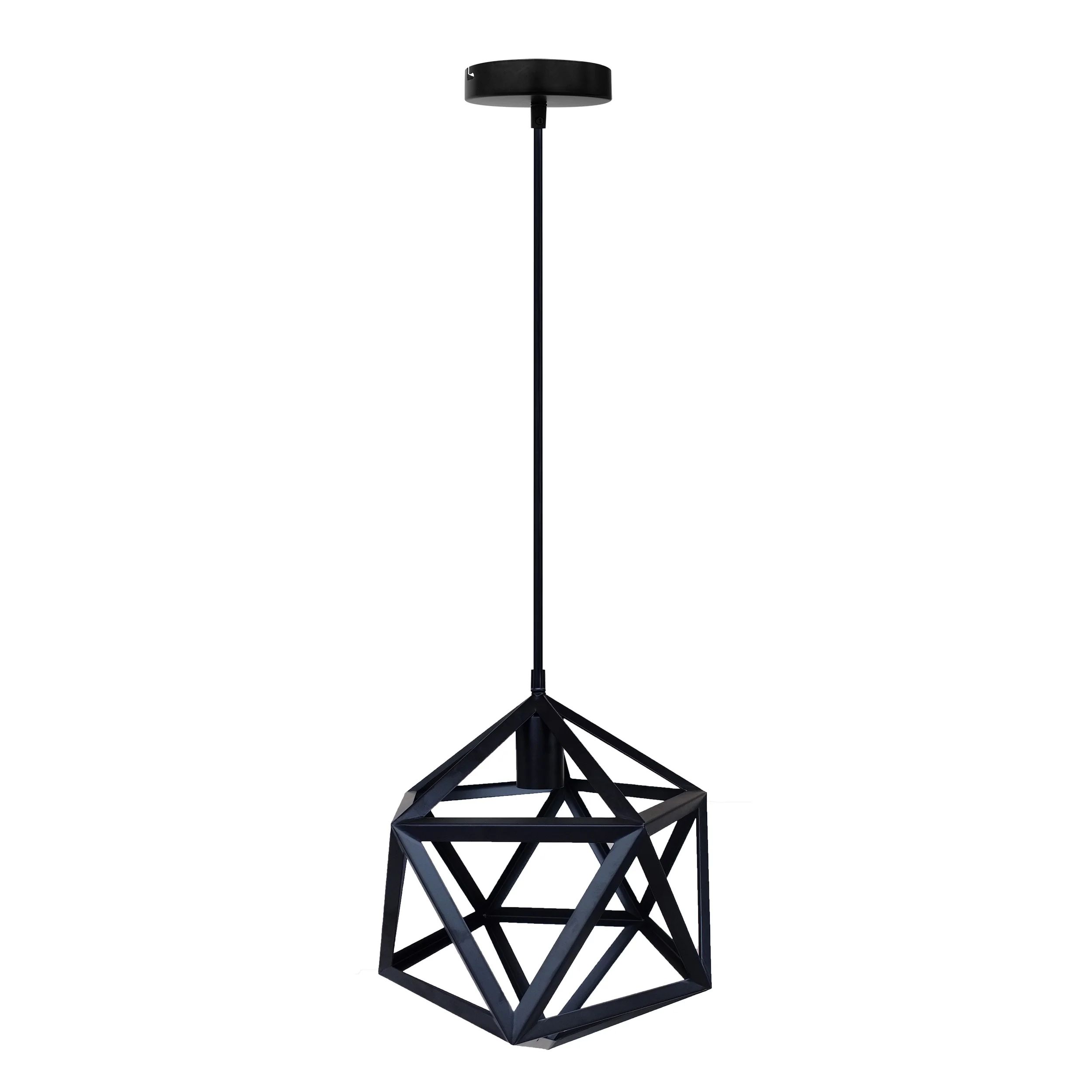 Antiquated Black Cage Metal Pendant lamp With E27 Lampholder