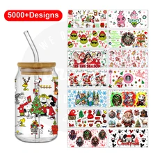 Uv dtf cup wrap transfers christmas double-sided Transfer uv dtf cup wraps label waterproof uv dtf cup wrap transfers sticker