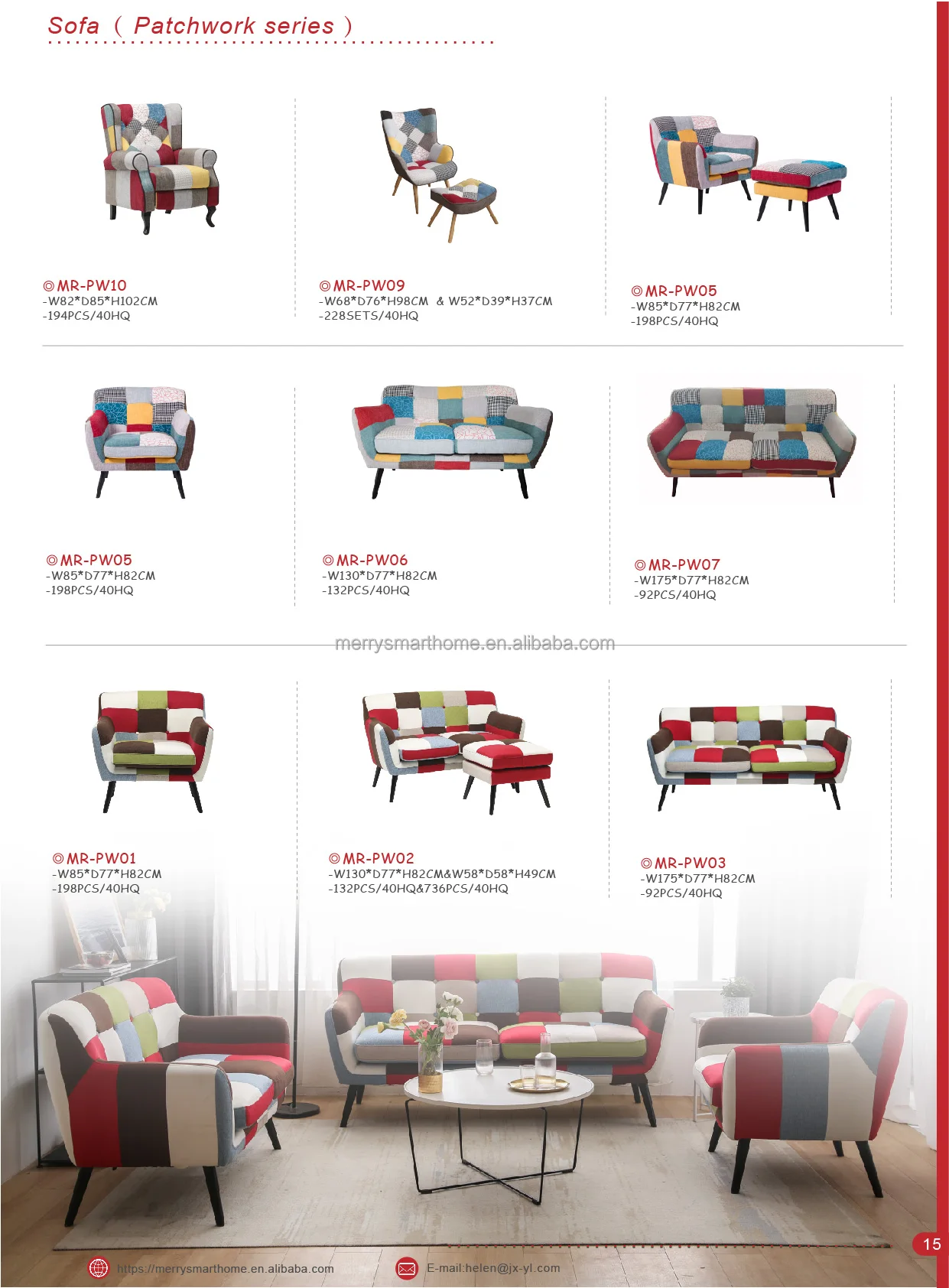 Living Room Contemporary Three Seat Sofa Patchwork Lounge Fabric 3 Seater Sofa Chair supplier