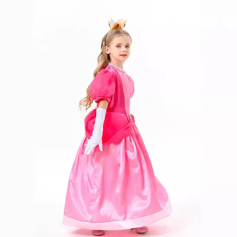 nintendo pink dress Rubies Princess Peach Costume Dress Girls Small 4-6 Pink Super Mario  Nintendo