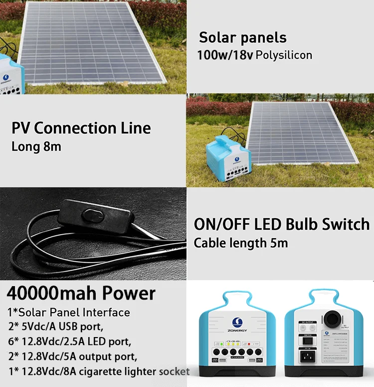 Solar Light Lamp Television 100w Solair Fotovoltaico for 12 T V System Kit Per Camper Giardino Rv Lampade Com Sol Complet Set