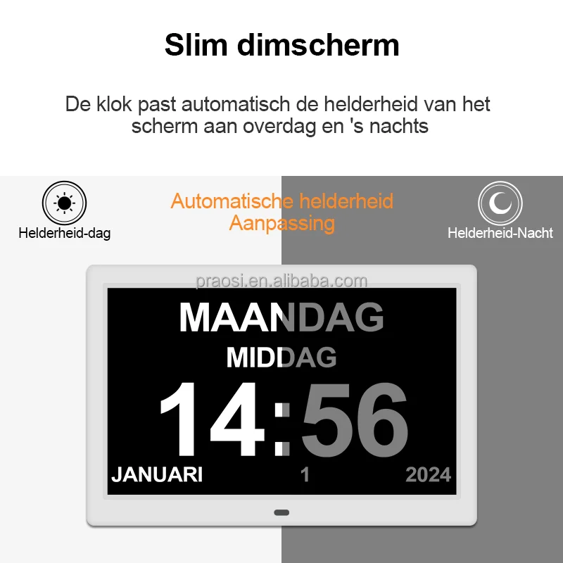 Customize Android Touch Screen Islam Prayer Athan Azan Clock 10" Inch Digital Calendar Day Clock With Prayer App Black White