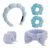 Sky blue-velvet hair tie 6-piece set-opp bag