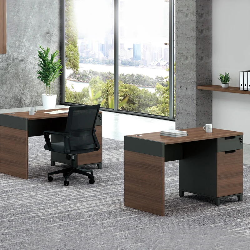 Small Simple Design Melamine Single Person I Shaped Office Desk Staff Table for Office Table