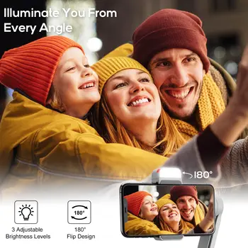 Zhiyun Smooth Q3 Combo Gimbal Portable Phone Gimbal 3-Axis Phone Gimbal With Fill Light Auto Tracking for Smartphone iPhone product image