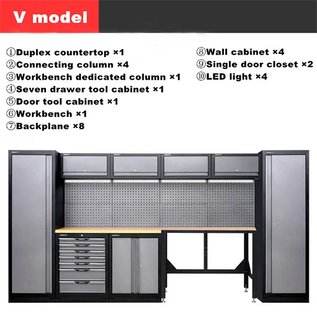 Modular Workbench Tools Organizer Metal Garage Furniture - China