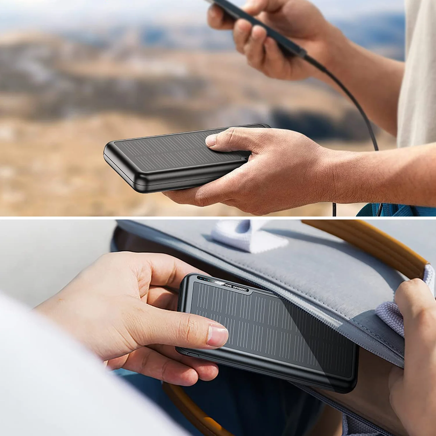 Factory Mobile Portable Waterproof Solar Power Cell Phone Charger Solar Powerbank 20000Mah