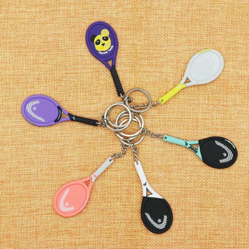 Wsnbwye Padel Racket Padel Racket Protector Keyrings CHAVEIRO Gift Anime DIY PVC Cute Rubber Racket Padel Keychain