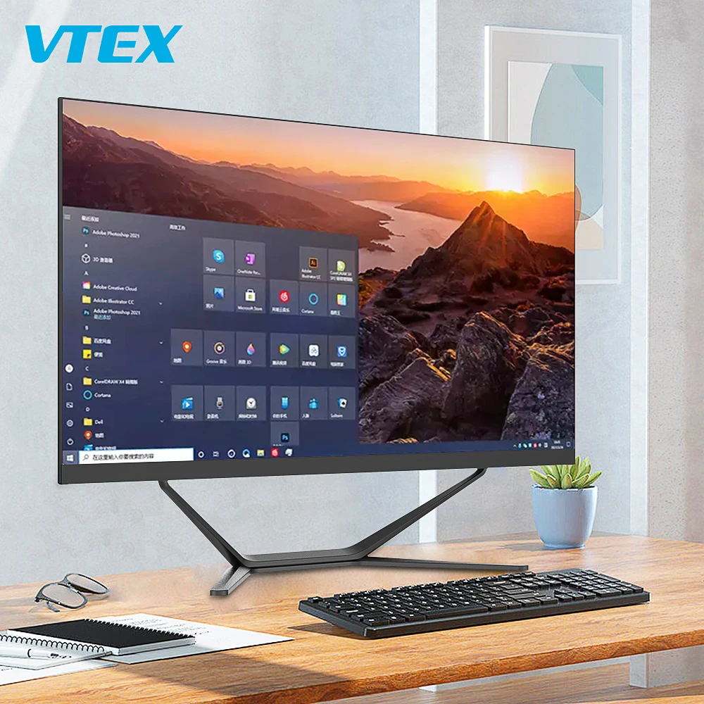 Desktop Computer All in One Pc 23.8 Inch Pc All-In-One Desktop Computer I3 I5 I7 Ssd 4K Desktop Pc All in One